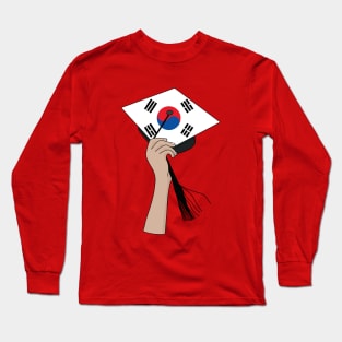 Holding the Square Academic Cap South Korea Long Sleeve T-Shirt